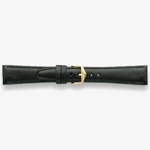 Darlena Montrose Black Leather Gold Buckle 18mm Watch Strap 1217
