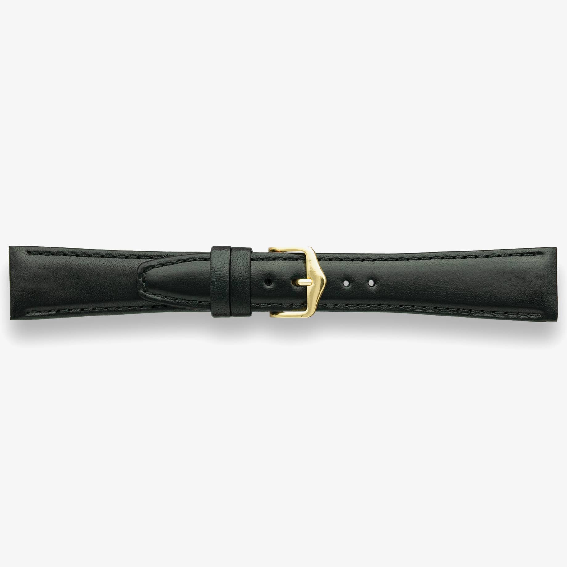 Darlena Montrose Black Leather Gold Buckle 18mm Watch Strap 1217