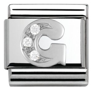 Nomination Silver Cubic Zirconia Letter Attraction – G