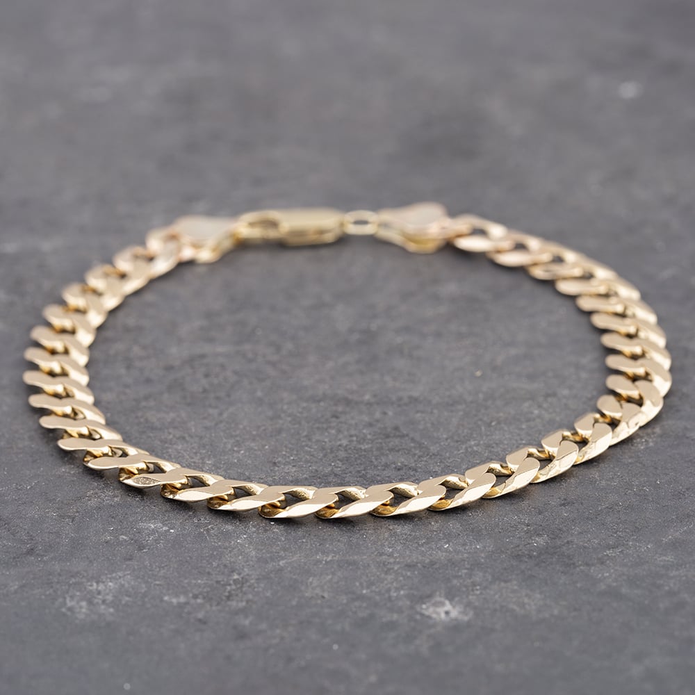 Pre-Owned 9ct Yellow Gold 9 Inch Curb Chain Bracelet 41081020