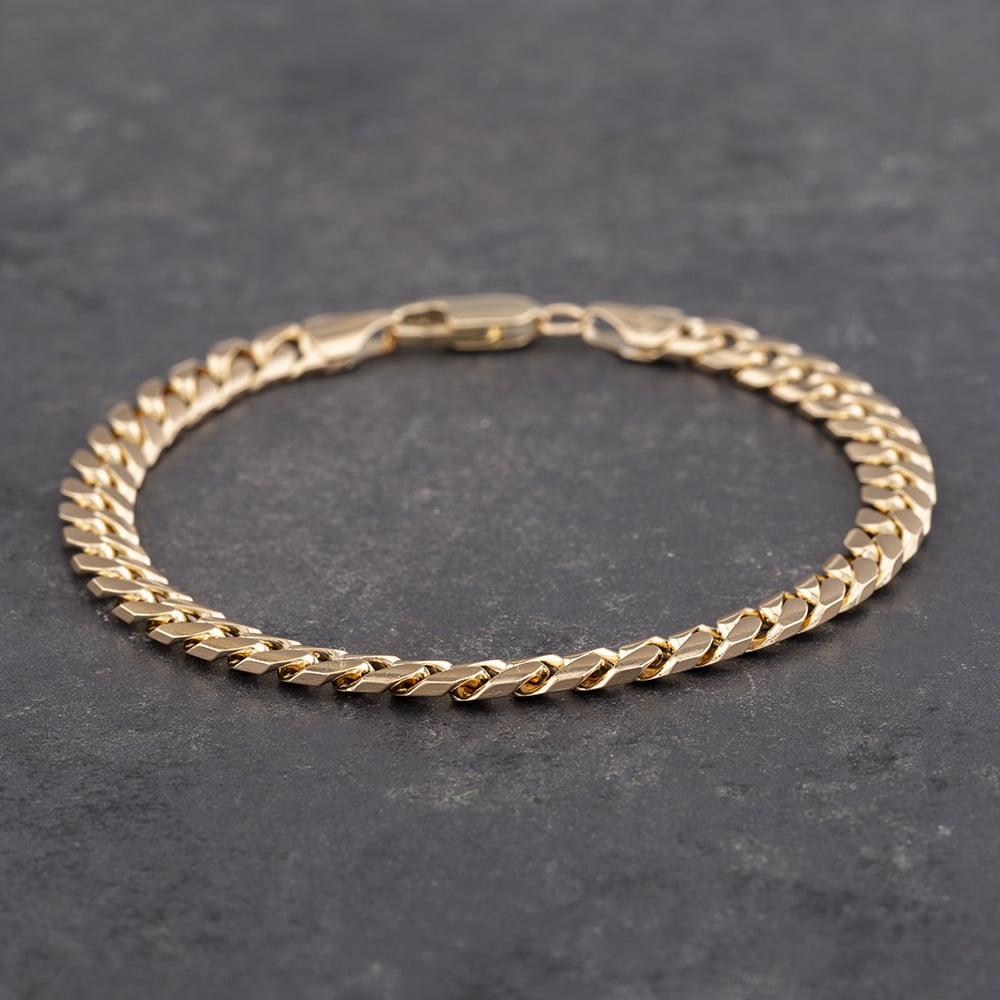 Pre-Owned 9ct Yellow Gold 8 Inch Curb Chain Bracelet 41081170