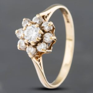 Pre-Owned 9ct Yellow Gold Cubic Zirconia Cluster Ring 41101888