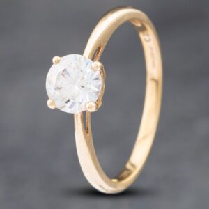 Pre-Owned 9ct Yellow Gold Cubic Zirconia Solitaire Ring 41102466