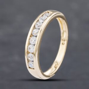 Pre-Owned 9ct Yellow Gold Cubic Zirconia Half Eternity Ring 41102586