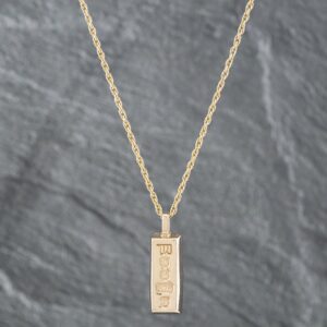 Pre-Owned 9ct Yellow Gold Ingot Pendant & 20 Inch Prince Of Wales Chain 41142095