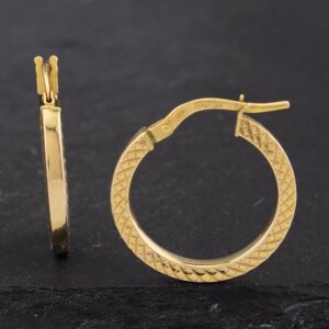 Pre-Owned Yellow Gold 18.5mm Patterned Hoop Earrings 41172458