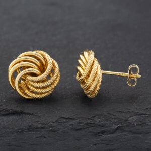 Pre-Owned Yellow Gold 11.9mm Mesh And Undeniable Trend Stud Earrings 41172498