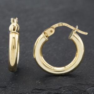 Pre-Owned 9ct Yellow Gold 17mm Simple Hoop Earrings 41172516
