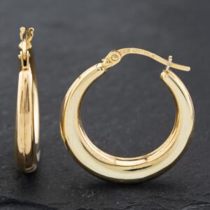 Pre-Owned 9ct Yellow Gold 23mm Undeniable Hoop Earrings 41172517
