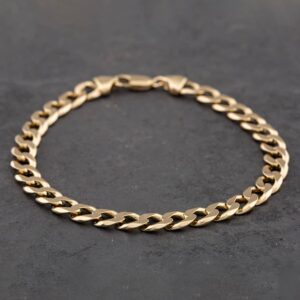 Pre-Owned 9ct Yellow Gold 9 Inch Curb Chain Bracelet 41281097