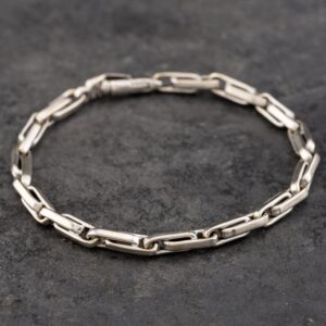 Pre-Owned 9ct White Gold 8 Inch Belcher Chain Bracelet 41281376