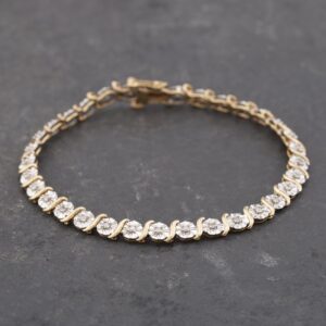 Pre-Owned 9ct Yellow Gold Diamond 7.5 Inch Bracelet 41281409