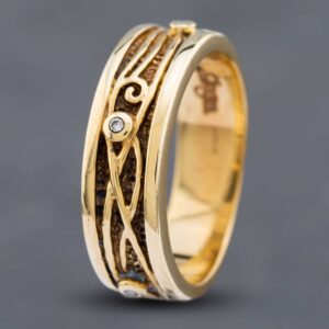 Pre-Owned 9ct Yellow Gold Brilliant Cut Diamond Clogau Dress Ring 41382203