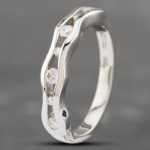 Pre-Owned Platinum Brilliant Cut Diamond Open Work Half Eternity Ring 41382345