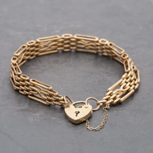 Pre-Owned 9ct Rose Gold 8 Inch Gate Bracelet 41531066