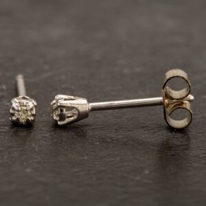 Pre-Owned 14ct White Gold 0.07ct Four Claw Diamond Stud Earrings 4333078