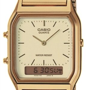 Casio Antique AQ-230GA-9DMQYES Gold Plated Stainless Metal Combi Watch – Gold