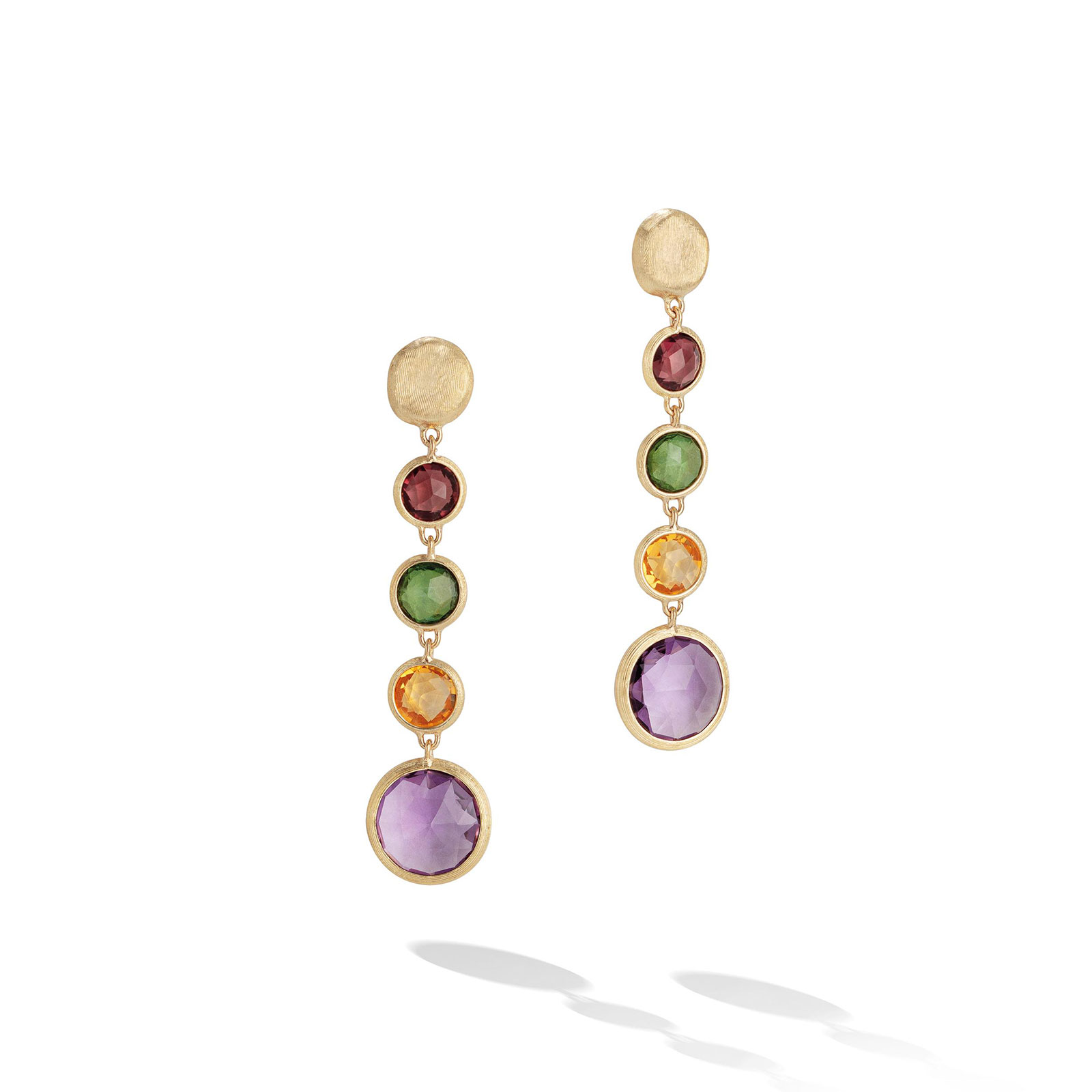 Marco Bicego Jaipur 18ct Yellow Gold Yellow Gold Color Combined Graduated Earrings OB901 MIX01 Y 02