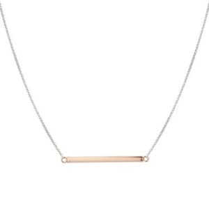 Argento Recycled Silver and Rose Gold Bar Necklace – 46cm