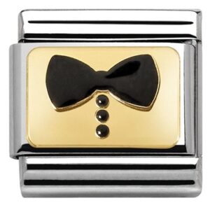 Nomination Glitter Nights Black Bow Tie Charm – Enamel