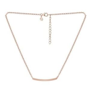 Argento Recycled Rose Gold Curved Bar Necklace – 47cm