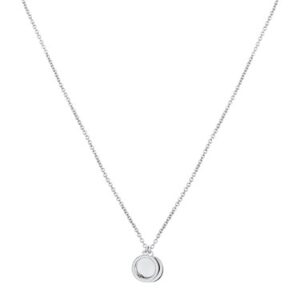 Argento Silver Crystal Double Disc Necklace – 45cm