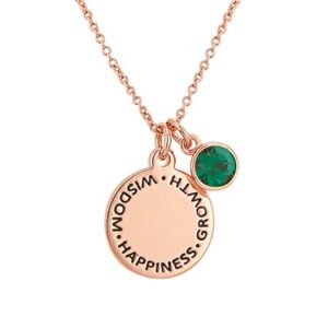Karma Would possibly Birthstone Rose Gold Necklace