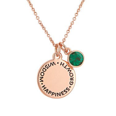 Karma Would possibly Birthstone Rose Gold Necklace