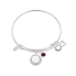 Karma January Birthstone Bangle – Silver