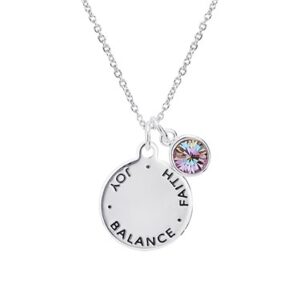 Karma June Birthstone Necklace – Silver