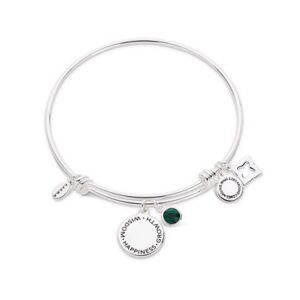 Karma May Birthstone Bangle – Silver