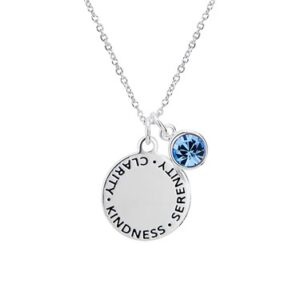 Karma September Birthstone Necklace – Silver