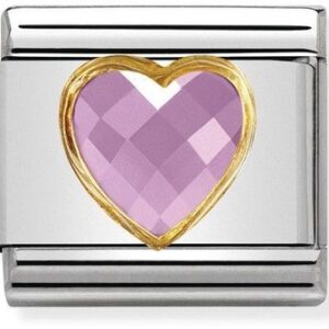 Nomination Pink & Gold Heart Charm – Stainless Steel