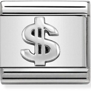 Nomination Oxidised Silver Dollar  Charm – Stainless Steel