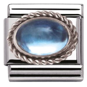 Nomination Framed Mild Blue Topaz Attraction – Stainless Metal