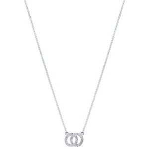 August Woods Silver Crystal Link Circle Necklace – Silver