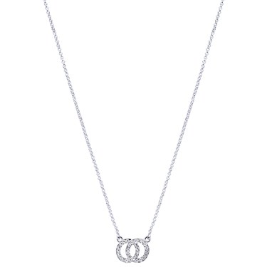 August Woods Silver Crystal Link Circle Necklace - Silver