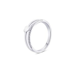 Argento Silver Dotted Heart Band Ring – 52