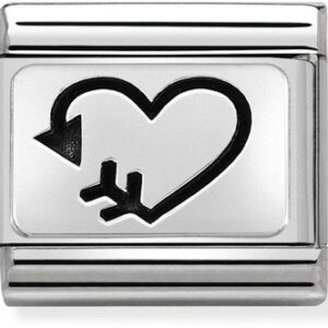 Nomination Silver Heart & Arrow Charm – Stainless Steel