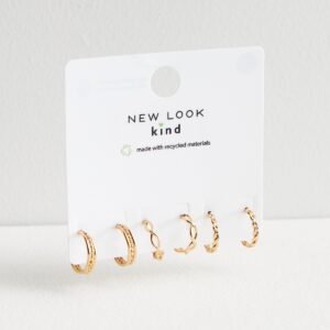 3 Pack Gold Twist Mini Hoop Earrings New Glance