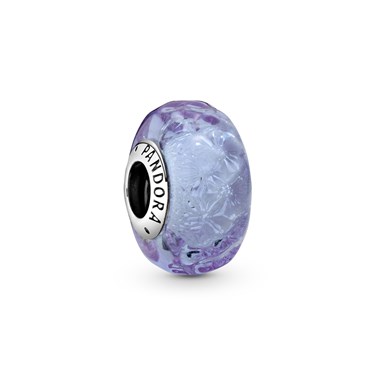 Pandora Wavy Lavender Murano Glass Appeal - Silver