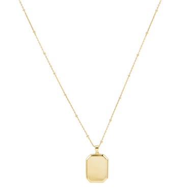 Argento Gold Tag Engraving Necklace - 45cm