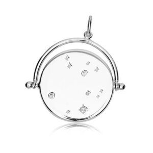 Argento Recycled Silver Crystal Spinning Disc Necklace – 65cm