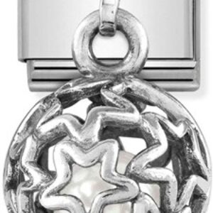 Nomination Silver Stars + White Pearl Putting Cage Allure