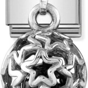 Nomination Silver Stars + Black Agate Putting Cage Allure