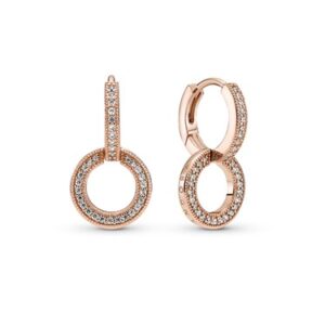 Pandora Rose Gold Glowing Double Hoop Earrings