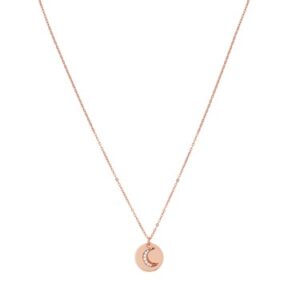 Argento Rose Gold Moon Coin Necklace – 45cm
