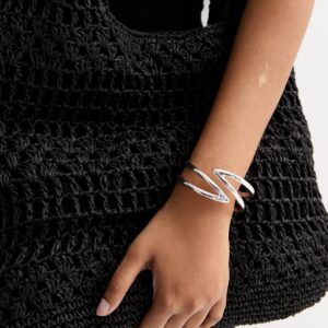 Silver Minimize Out Hinge Cuff Bracelet New Glance