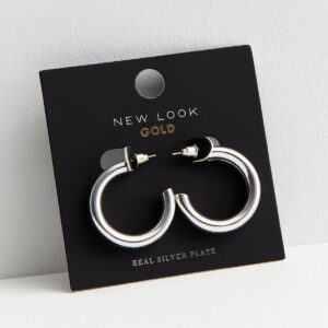 Silver Plated Hoop Earrings New Glance