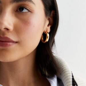 18ct Gold Plated Hoop Earrings New Glance